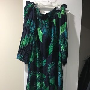 Old Navy Off-the-Shoulder Palm Print Dress